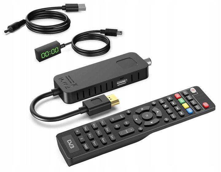 DEKODER TUNER TV HD DVB-T2 i DVB-C HEVC H.265 MINI STICK NAGRYWANIE zdjęcie 3