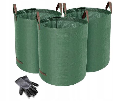 3x Worek na liście trawę Kosz Ogrodowy torba Pojemnik na Odpady 272l MOCNY na Arena.pl
