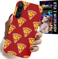 ETUI DO SAMSUNG GALAXY M16 5G - WZÓR Z WESOŁĄ PIZZĄ NA CZERWONYM TLE