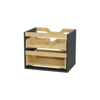 Tuto 2.0 korpus szafki 60 cm, 2 szuflady bez frontu, bez blatu, Szary/dąb