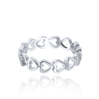 MINET Pierścień srebrny z serduszkami wielkość 19