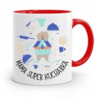 Kubek Czerwony Prezent Dla Mamy Super Kucharki Z Nadrukiem Ze Zdjęciem