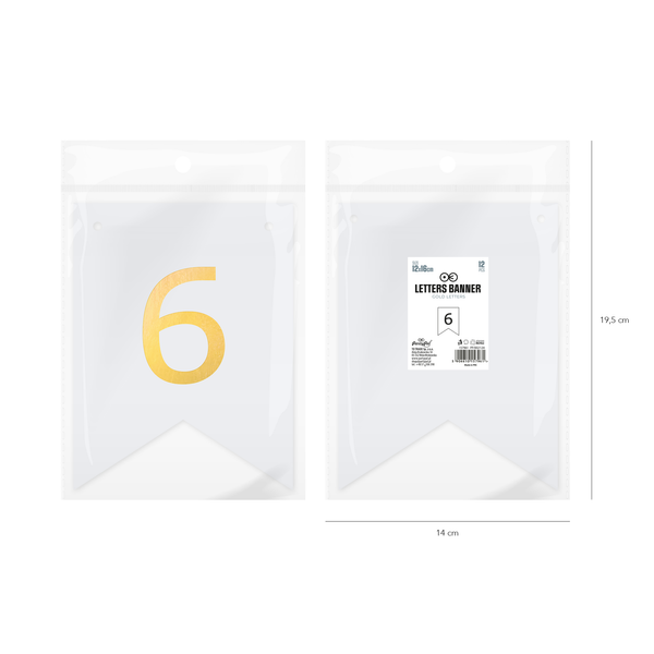 Baner DIY 16 cm - cyfra 6 zdjęcie 2