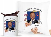 Zestaw Poduszka + Kubek Prezent Andrzej Duda Pis Z Nadrukiem Ze Zdjęciem