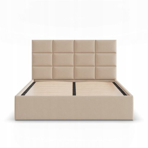 Łóżko Ramowe YORK BEŻOWE Tapicerowane Podwójne 140x200 na Arena.pl