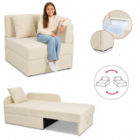 Łóżko dziecięce sofa kanapa rozkładana pojemnik beżowy welur wygodny Denis