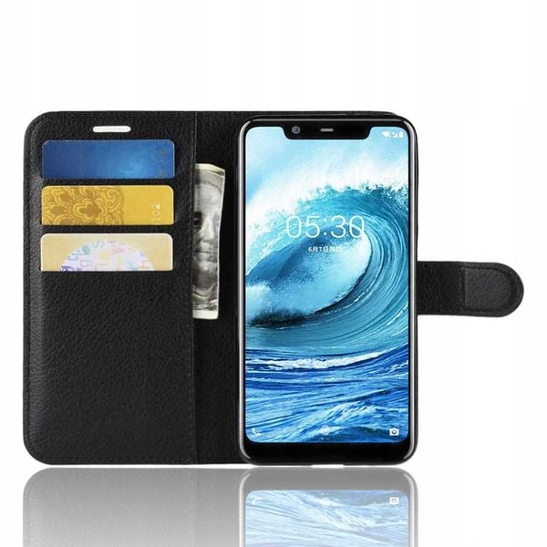 Litchi Nokia 5.1 Plus Czarny zdjęcie 3