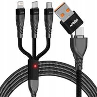 WIELOFUNKCYJNY KABEL PRZEWÓD 6W1 MICRO USB 10W USB-C 60W LIGHTNING 27W 1.2M