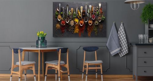 Obraz Na Płótnie Do Kuchni Jadalni Przyprawy Zioła Jedzenie 40cm x 30cm na Arena.pl