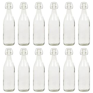 Szklana butelka z zamknięciem pałąkowym, 12 szt., 1 L