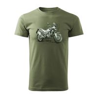 Koszulka motocyklowa z motocyklem na motor Honda Africa Twin CRF1100L męska khaki S
