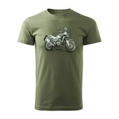 Koszulka motocyklowa z motocyklem na motor Honda Africa Twin CRF1100L męska khaki L