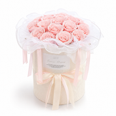 flower box, bukiet zapachowych kwiatów mydlanych w pudełku, led 18szt.