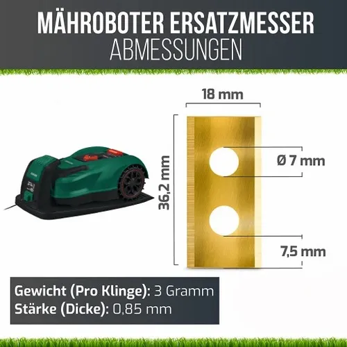 NOŻE DO PARKSIDE ROBOTA KOSZĄCEGO PMRA PMRDA A1 TYTANOWE PREMIUM 9 szt. na Arena.pl