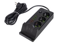 Przedłużacz sieciowy PS-350U 3-Gniazda 4xUSB+USB-PD 3m czarny 3x1mm