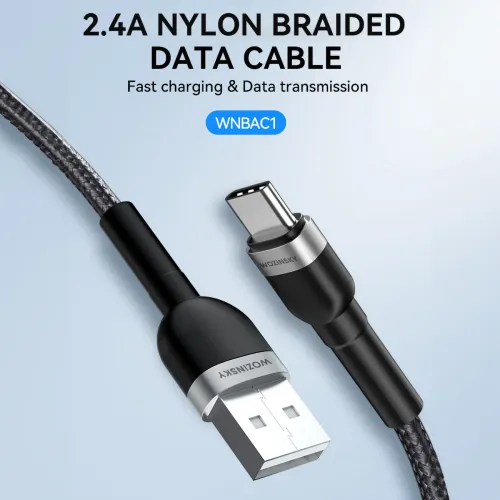 kabel wozinsky wnbac1 usb-a / usb-c 2.4a 1 m - czarny na Arena.pl