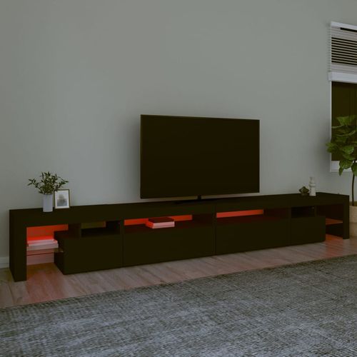 Szafka pod TV z oświetleniem LED, czarna, 290x36,5x40 cm na Arena.pl