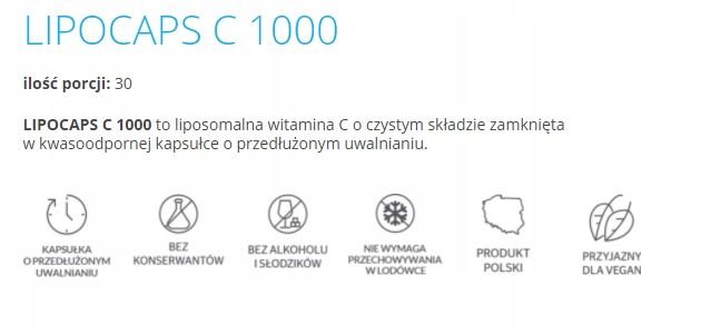 LIPOCAPS C1000 Liposomalna Witamina C 120 kapsułek zdjęcie 2