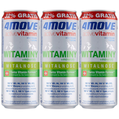 4Move Active Vitamin Gazowany napój smak limonki i cytryny 330 ml x 3 sztuk na Arena.pl