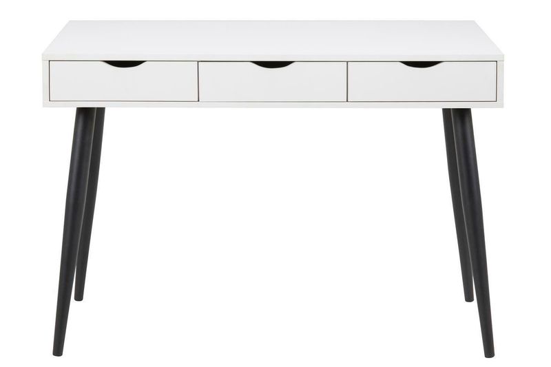 Biurko Scandi białe/ czarne z 3 szufladami zdjęcie 3