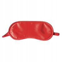 Opaska na oczy w kolorze czerwonym. Na gumce. Gra wstępna.