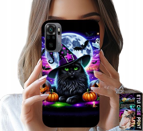 ETUI DO XIAOMI NOTE 10 / 10S - CZARNY KOTEK HALLOWEEN SALEM DYNIA WZORY na Arena.pl