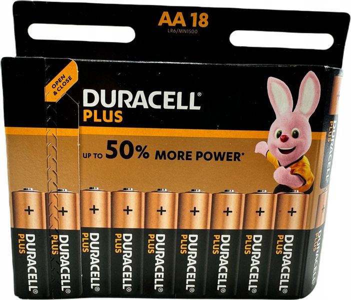 Bateria alkaliczna Duracell Plus AA LR6 MN1500 18 sztuk ORYGINAŁ zdjęcie 6