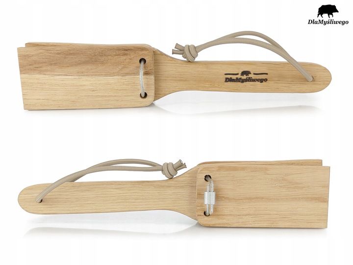 Klasyczna drewniana kołatka klepaczka dla naganiaczy na polowanie zdjęcie 3