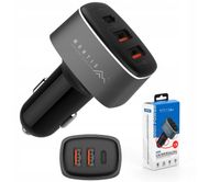 MOCNA SZYBKA ŁADOWARKA SAMOCHODOWA DO TELEFONU SMARTFONA 56W PD QC3 3A 12V