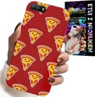 ETUI DO HUAWEI Y6 2018 - WZÓR Z WESOŁĄ PIZZĄ NA CZERWONYM TLE