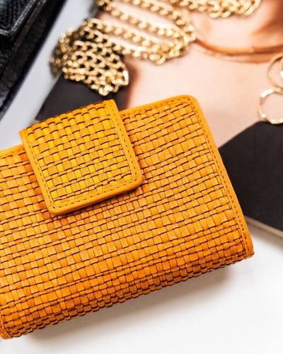 skórzany portfel damski zamykany na zatrzask - rovicky na Arena.pl