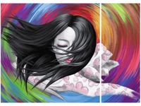 OBRAZ STEREO WOMAN TWARZ ABSTRAKCJA MULTIKOLOR