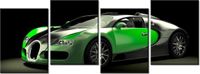 45CM 120 OBRAZ 4 ELEM ZIELONE BUGATTI VEYRON ŚCIENNY
