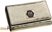 Monnari Metaliczny Portfel Damski Skórzany Duży Błyszcząca Złoty Na Prezent