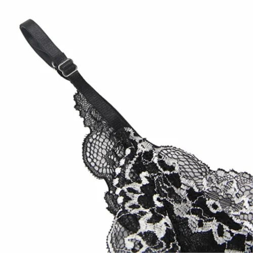 subblime babydoll s/m tiulowa z koronką asymetryczna czarna na Arena.pl