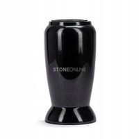Elegancki WAZON z czarnego GRANITU WELEGANT12 na cmentarz StoneOnline