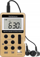 Retekess V112 Przenośne Radio ze Słuchawkami, Radio AM FM, Pomiar Czasu Snu