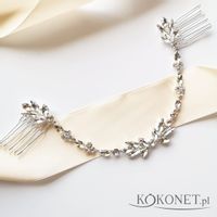Ozdoba do włosów srebrna - podwójny grzebyk  KOKONET 4-0063
