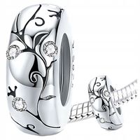 CHARMS STOPER srebro 925 srebrny koralik listki zawieszka charms