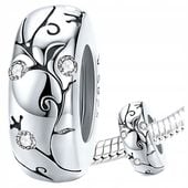 CHARMS STOPER srebro 925 srebrny koralik listki zawieszka charms