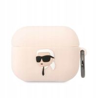 2 x ETUI SILIKONOWE KARL LAGERFELD RÓŻOWE DO AIRPODS PRO 3D GŁOWA
