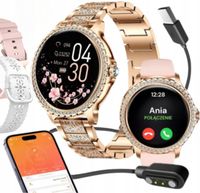 SMARTWATCH DAMSKI ZEGAREK WODOODPORNY PL MENU ROZMOWY SMART WATCH + 3 PASKI
