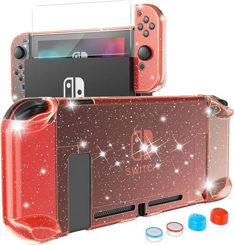 etui na nintendo switch czerwony brokat na Arena.pl