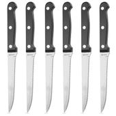 6x Noże z Ząbkami do Steków Burgerów Mięsa Grilla Stalowe Zestaw Noży