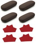 4x ETUI NA OKULARY Brązowe Futerał Twarde ochronne + 4x ŚCIERECZKA Premium