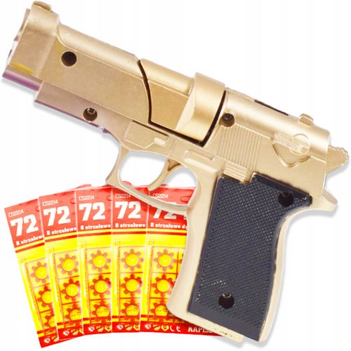 PISTOLET NA SPŁONKĘ KAPISZONY 5x72szt METALOWY REWOLWER DLA DZIECI GRATIS na Arena.pl