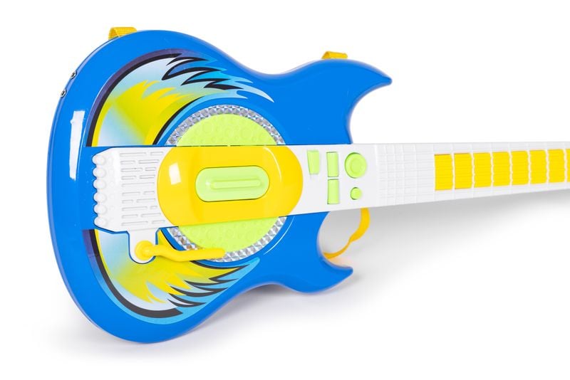 Zestaw gitara elektryczna mikrofon statyw dla dzieci mp3 - niebieska zdjęcie 7