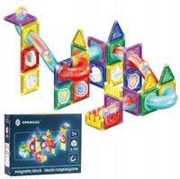 KOLOROWE KLOCKI MAGNETYCZNE 3D KONSTRUKCYJNE DUŻE PANELE EDUKACJA 66 szt.