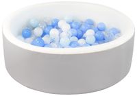 Suchy basen z ekoskóry z 200 piłeczkami biały,szary/biały, transparentny