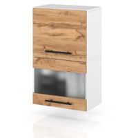 szafka kuchenna wisząca witryna drewniana klapowa 40cm spremium dąb wotan